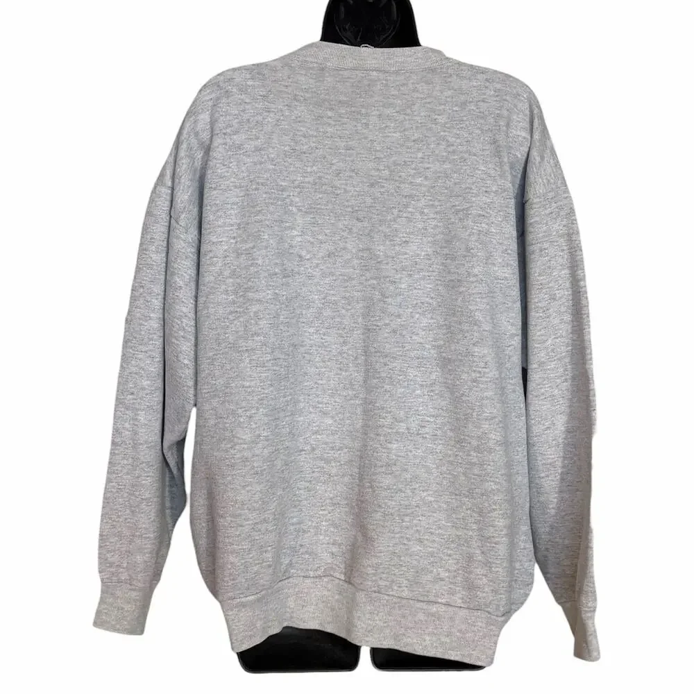 VTG 90s Cotton Grove Butterfly Sweatshirt XL Gray Cottagecore Nature USA Flaw
